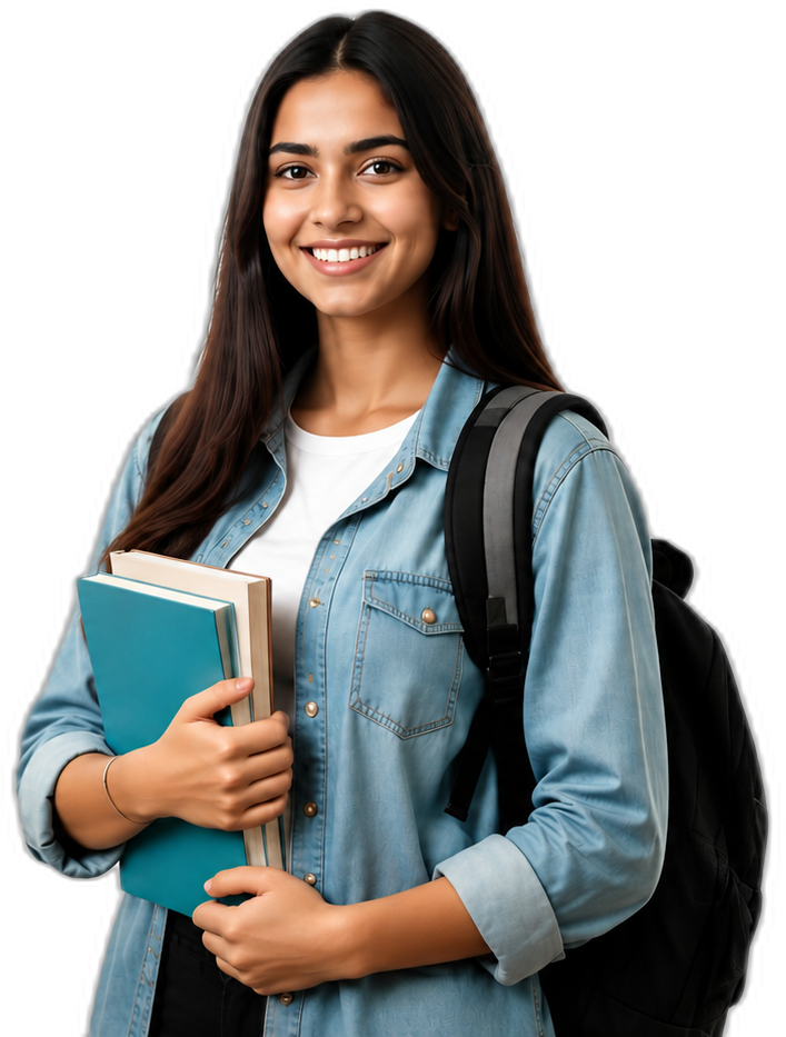 A student carrying books and a backpack, ready to explore career paths
